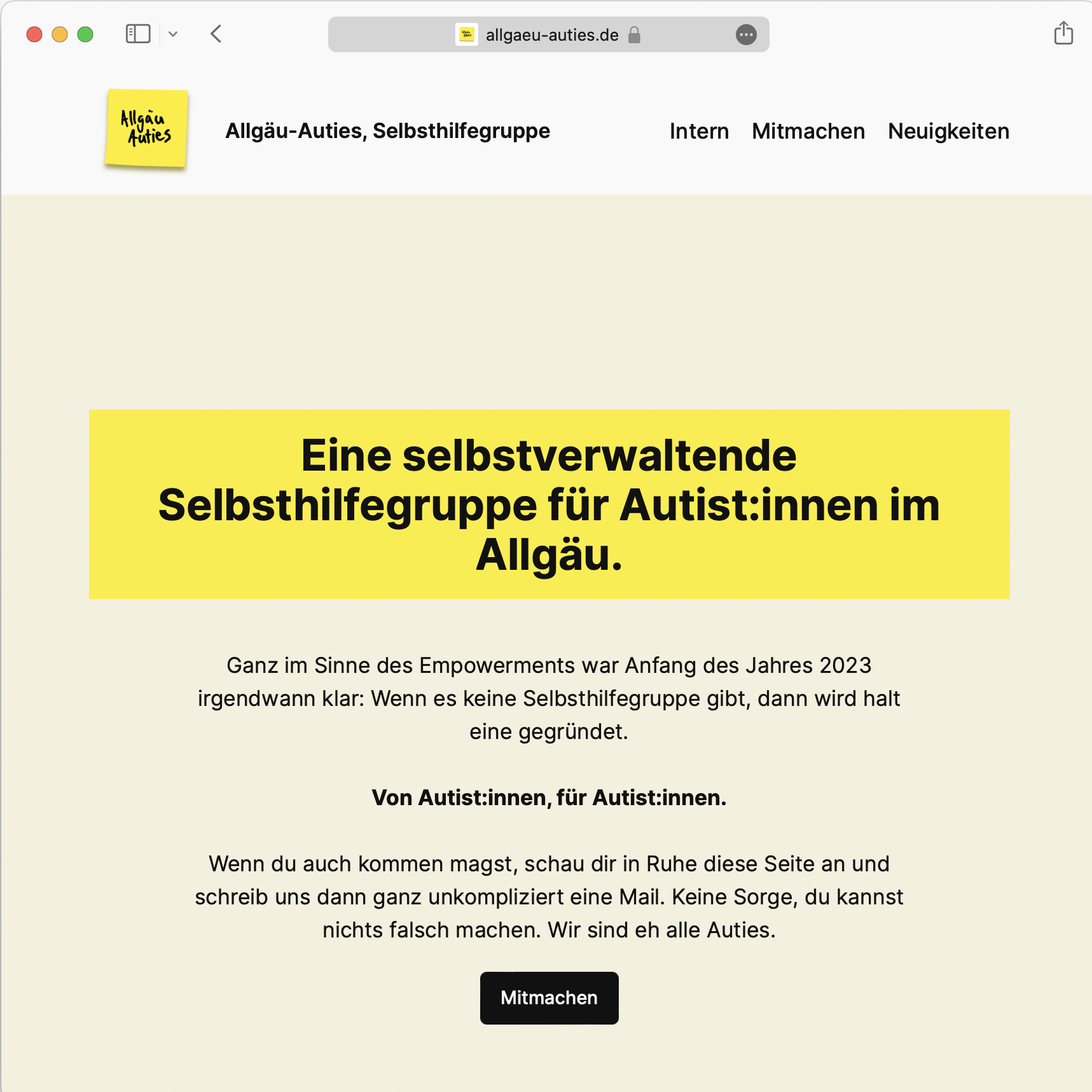 Neue Website für die Allgäu-Auties